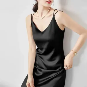 Loose Satin Sexy Slip Dress Elegant Casual Party