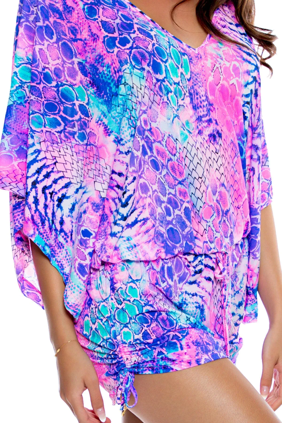 LULI INSTINCT - Cabana V Neck Dress • Blue|pink