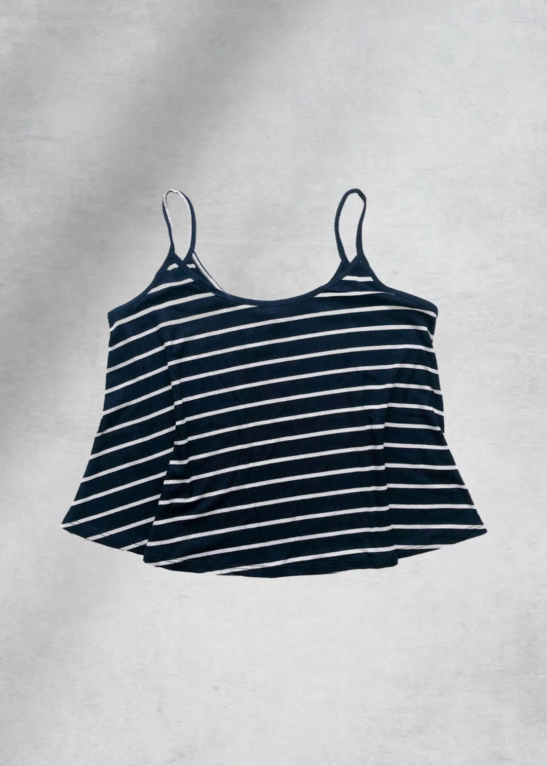 Madison Ribbed Cami Top - Navy/White