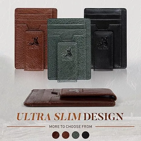 Magnetic Money Clip Card Case with ID