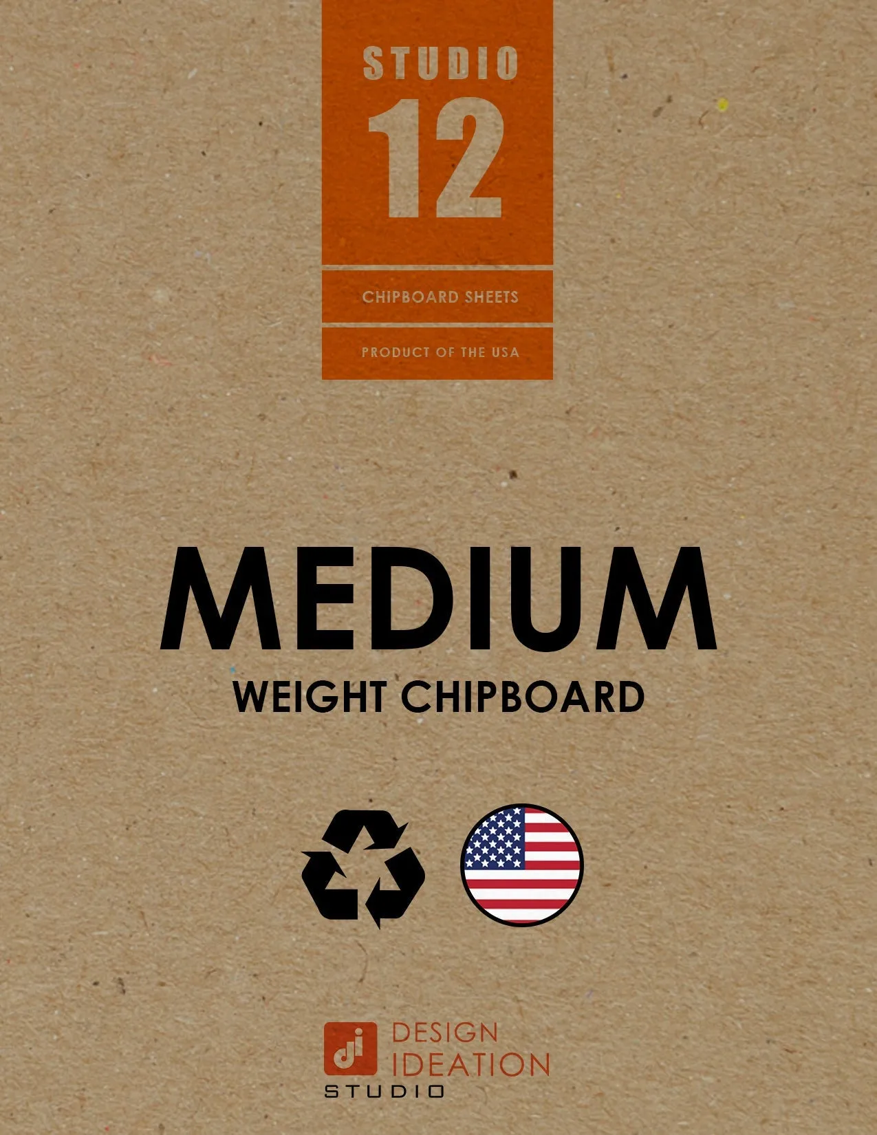 MEDIUM Chipboard Sheets. Economy Pack. STUDIO 12 brand. (8.5" x 11") (10 Sheets)
