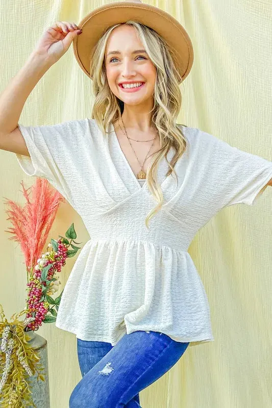 Meet Me in the Garden V Neck Blouse