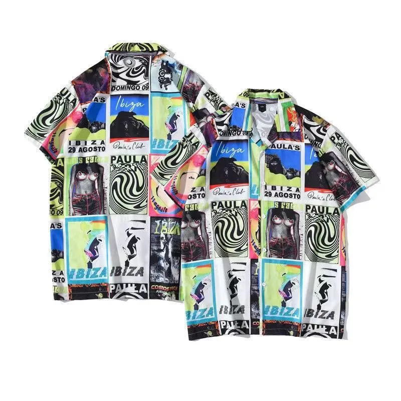 Men's Multi Coloured Erotic Inspired Aloha  Designed Shirt