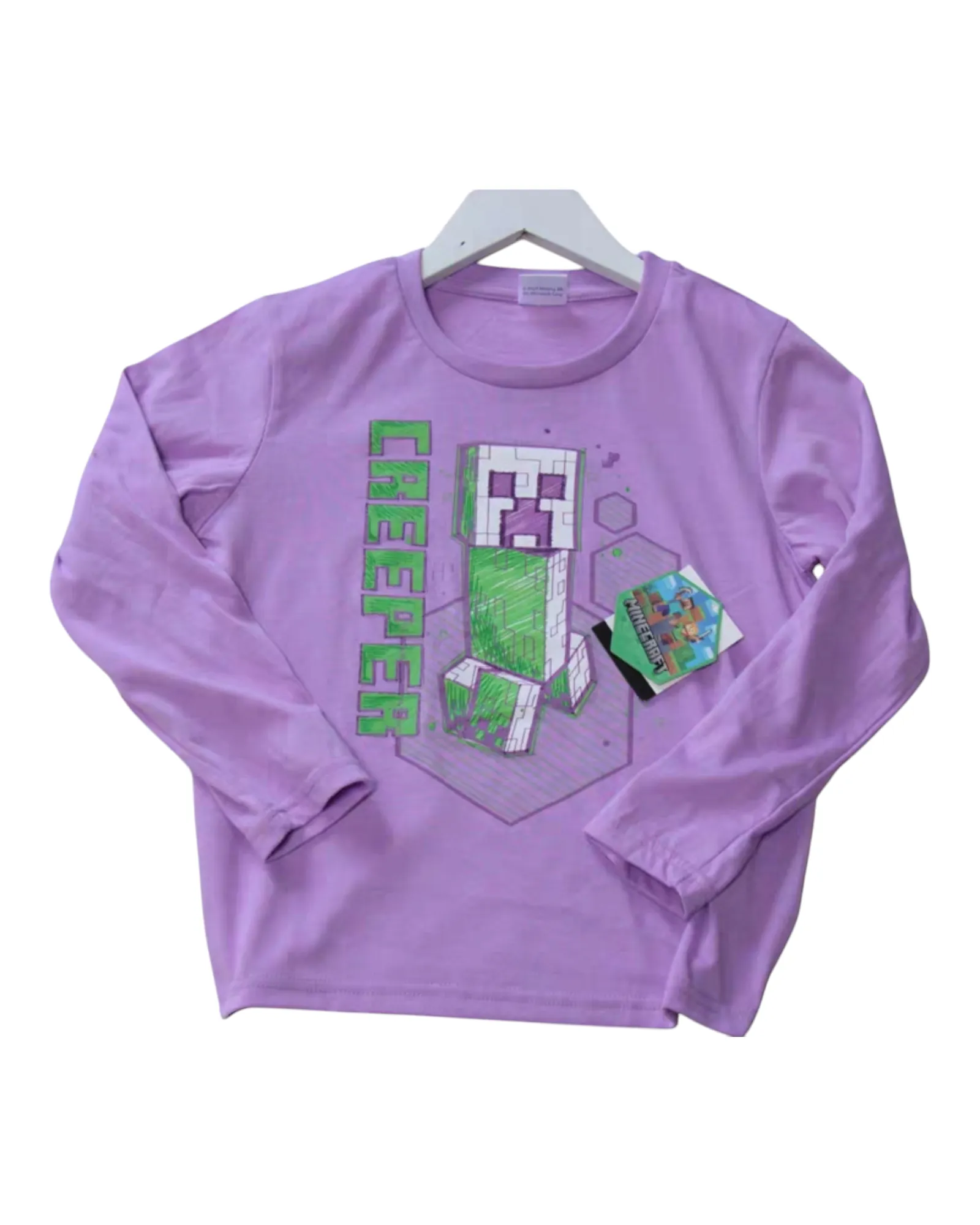 Minecraft Creeper Graphic Long Sleeve Top
