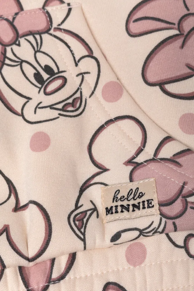 Minnie Mouse Quarter Zip Track Top Natural