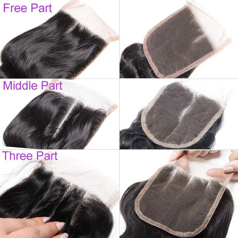 Modern Show 100% Unprocessed Virgin Peruvian Loose Wave Human Hair 3 Bundles With 4X4 Lace Closure