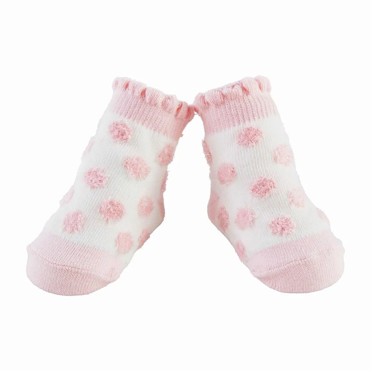 Mudpie Pink Chenille Dot Baby Socks