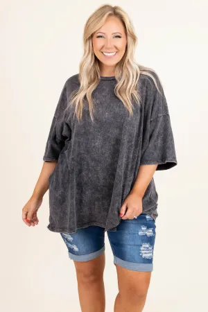 My Boyfriend Tee, Charcoal