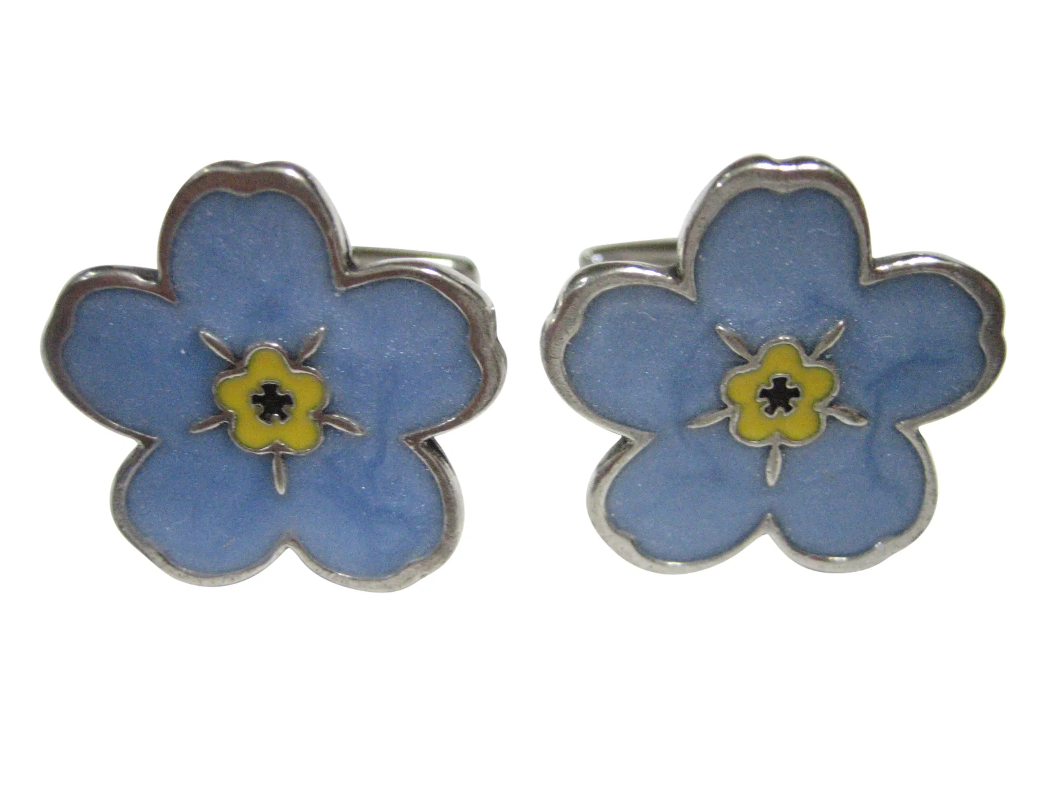 Myosotis Sylvatica Forget Me Not Flower Cufflinks