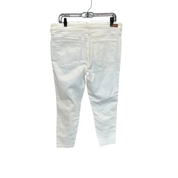NWT Abercrombie &amp; Fitch Simone High Rise Ankle Jeans in White Size 32