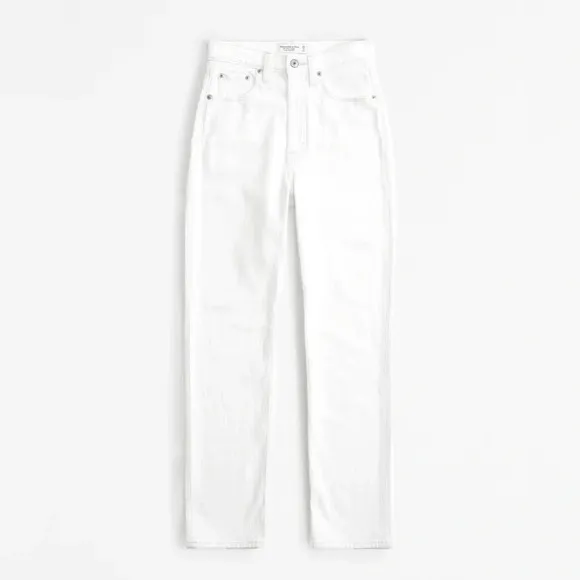 NWT Abercrombie &amp; Fitch Simone High Rise Ankle Jeans in White Size 32