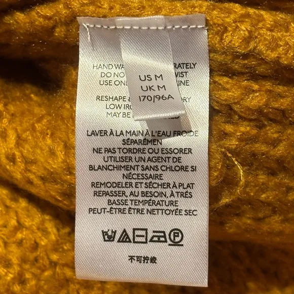 NWT Pilcro Anthropologie Oversized Chunky Devenne Pointelle Crewneck in Maize