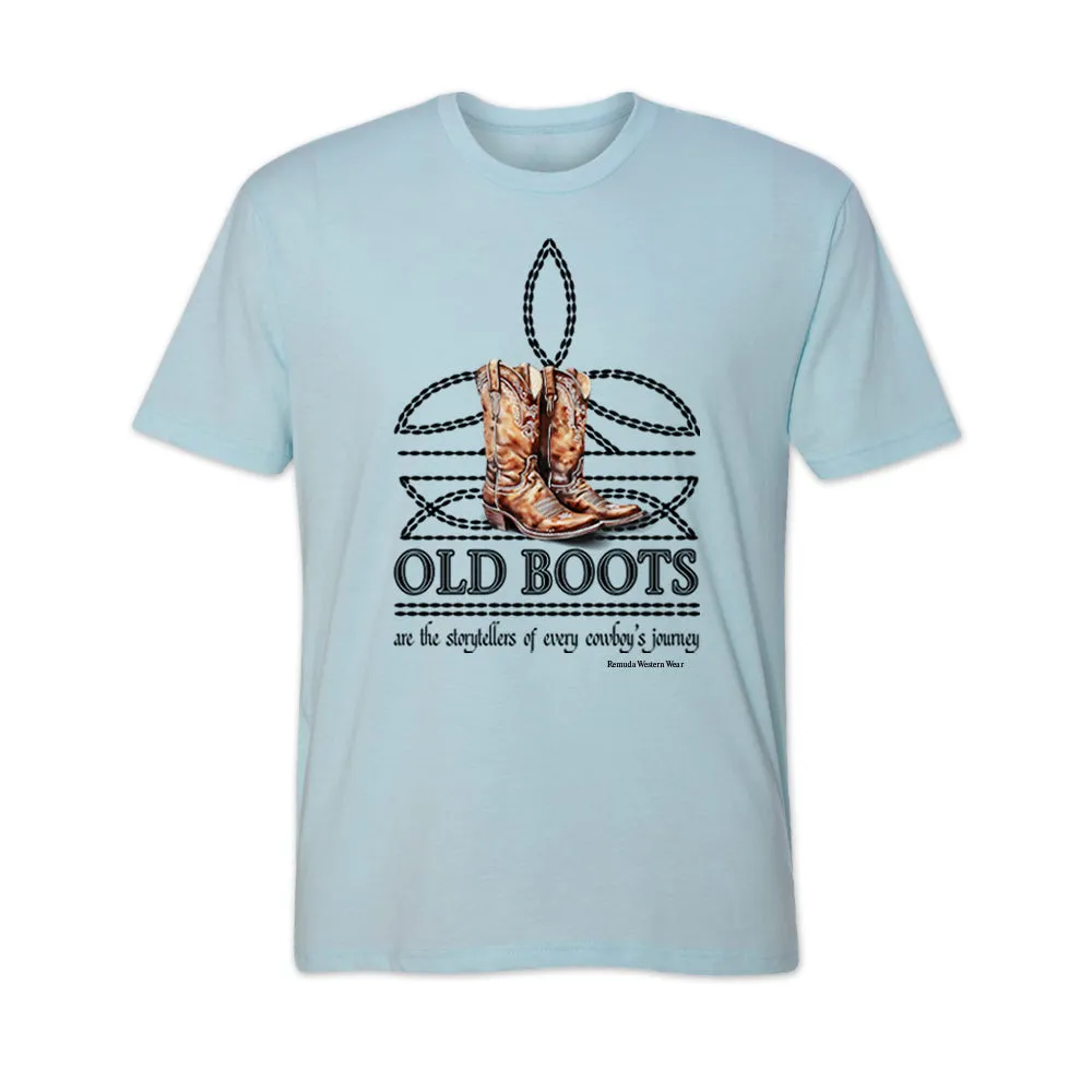 OLD BOOTS Cowboy Adult Mens Boot Stitch Tee