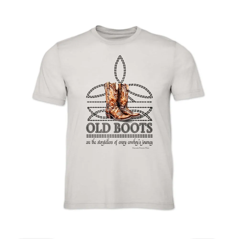 OLD BOOTS Cowboy Adult Mens Boot Stitch Tee