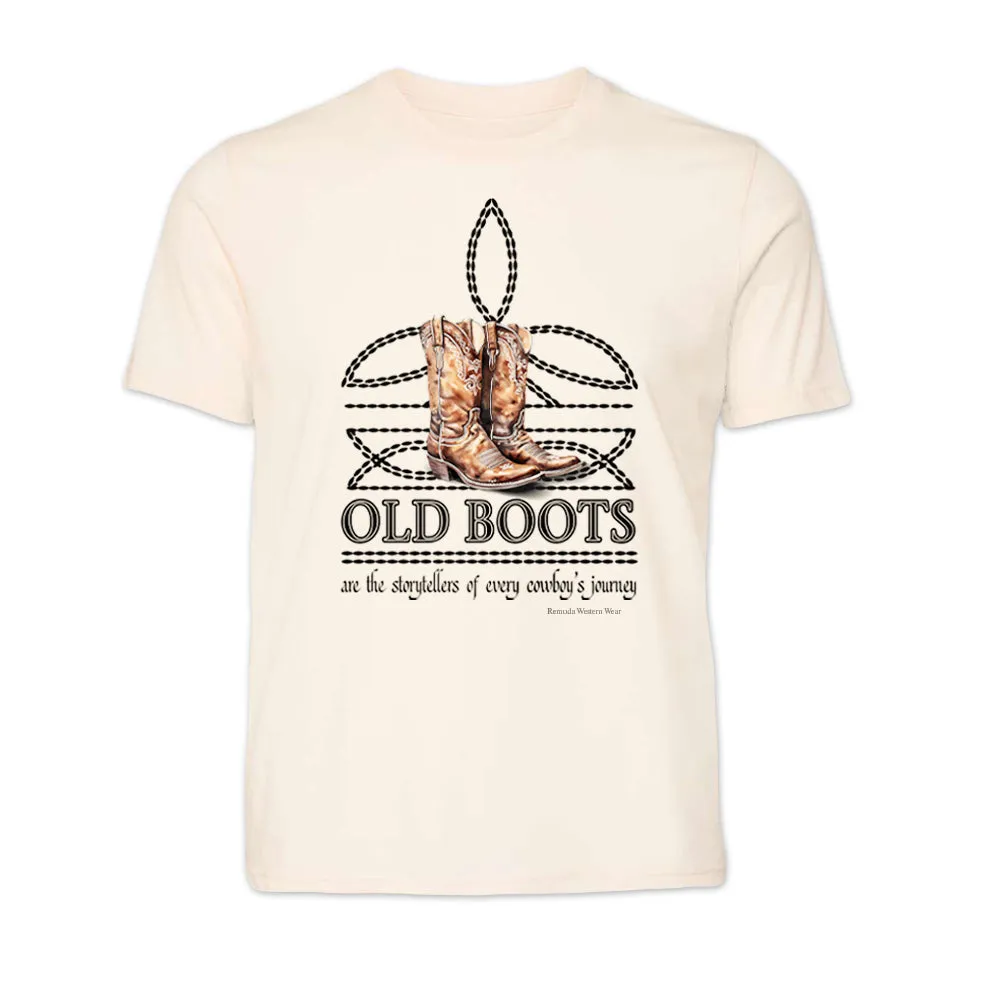 OLD BOOTS Cowboy Adult Mens Boot Stitch Tee