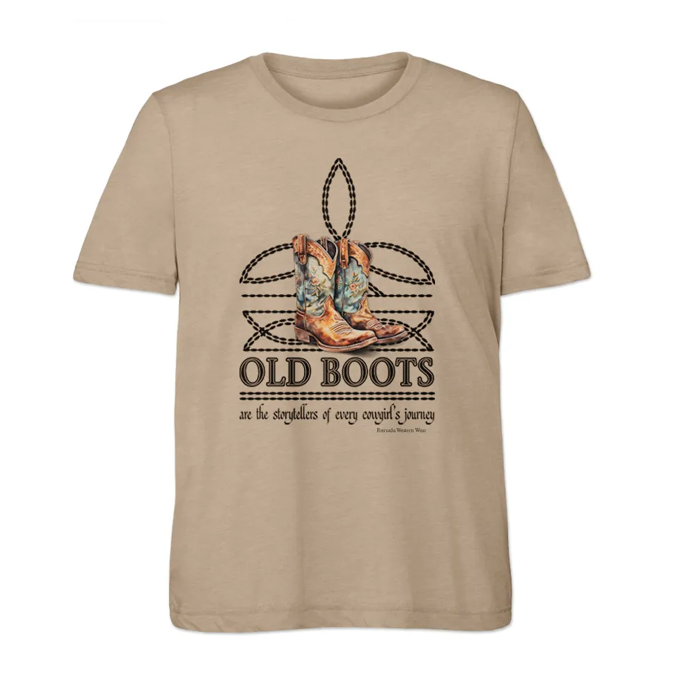 OLD BOOTS Cowgirl Adult Womens Boot Stitch Tee