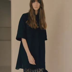 Oversized Cotton Shirt With A Crochet Lace Skirt Set