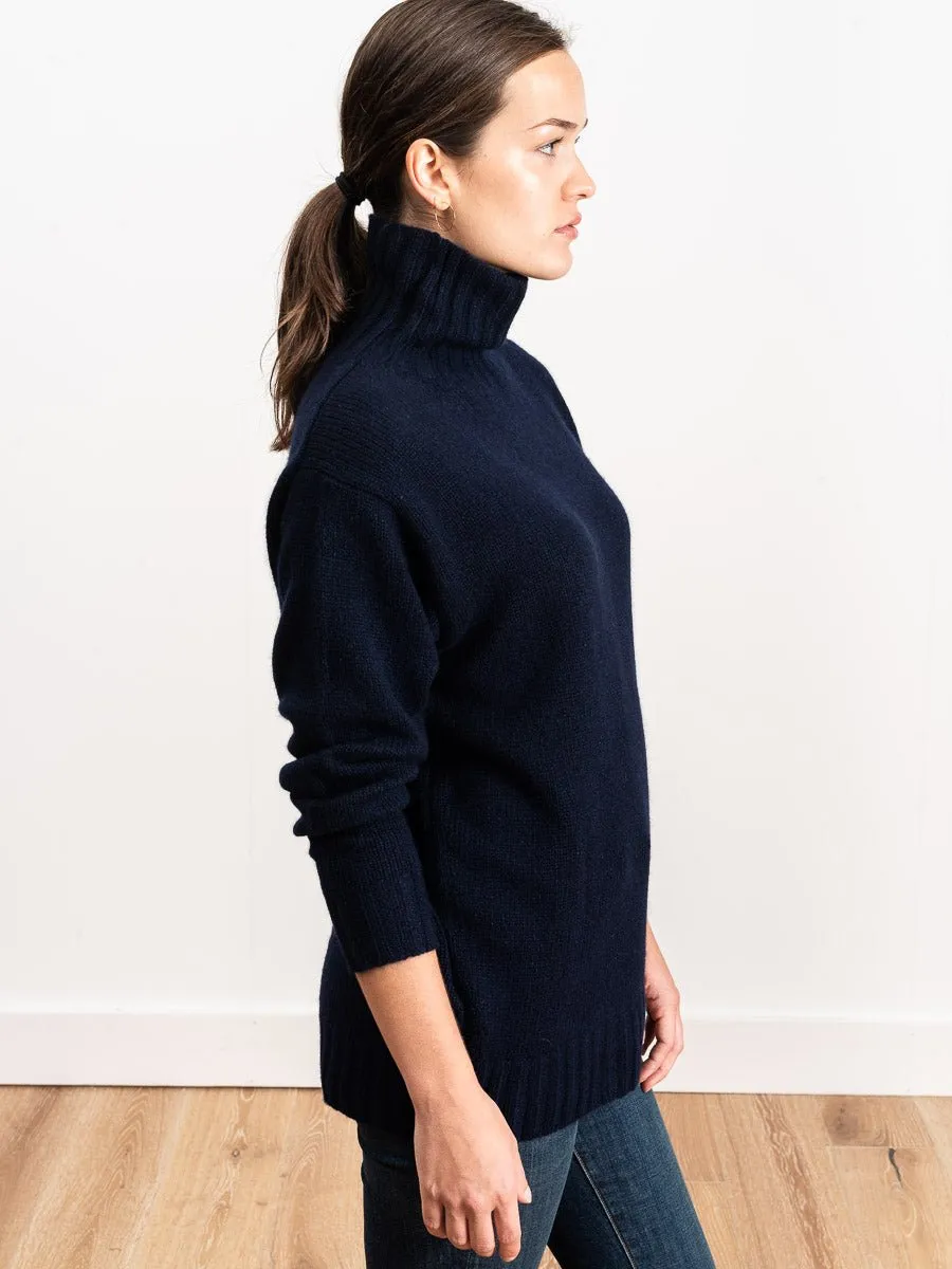 oversized turtleneck - navy