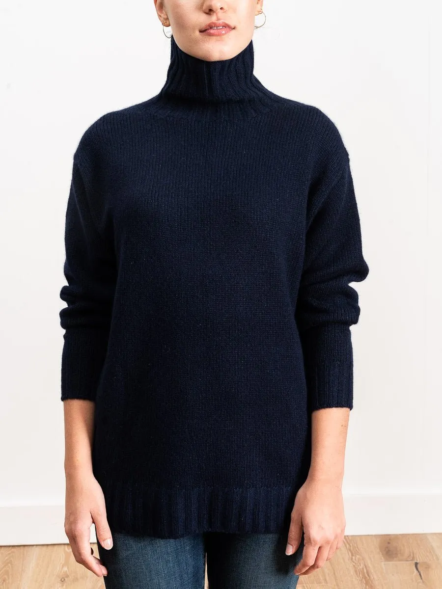 oversized turtleneck - navy