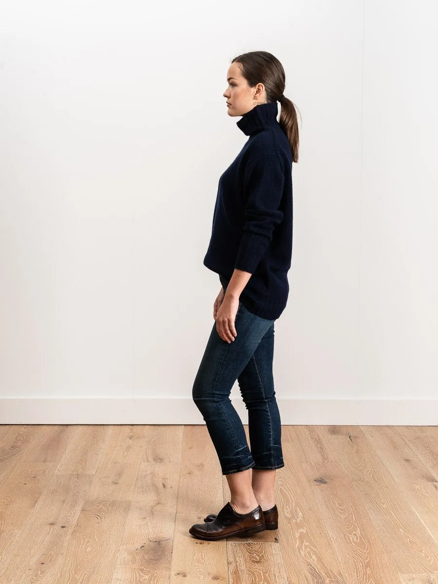 oversized turtleneck - navy