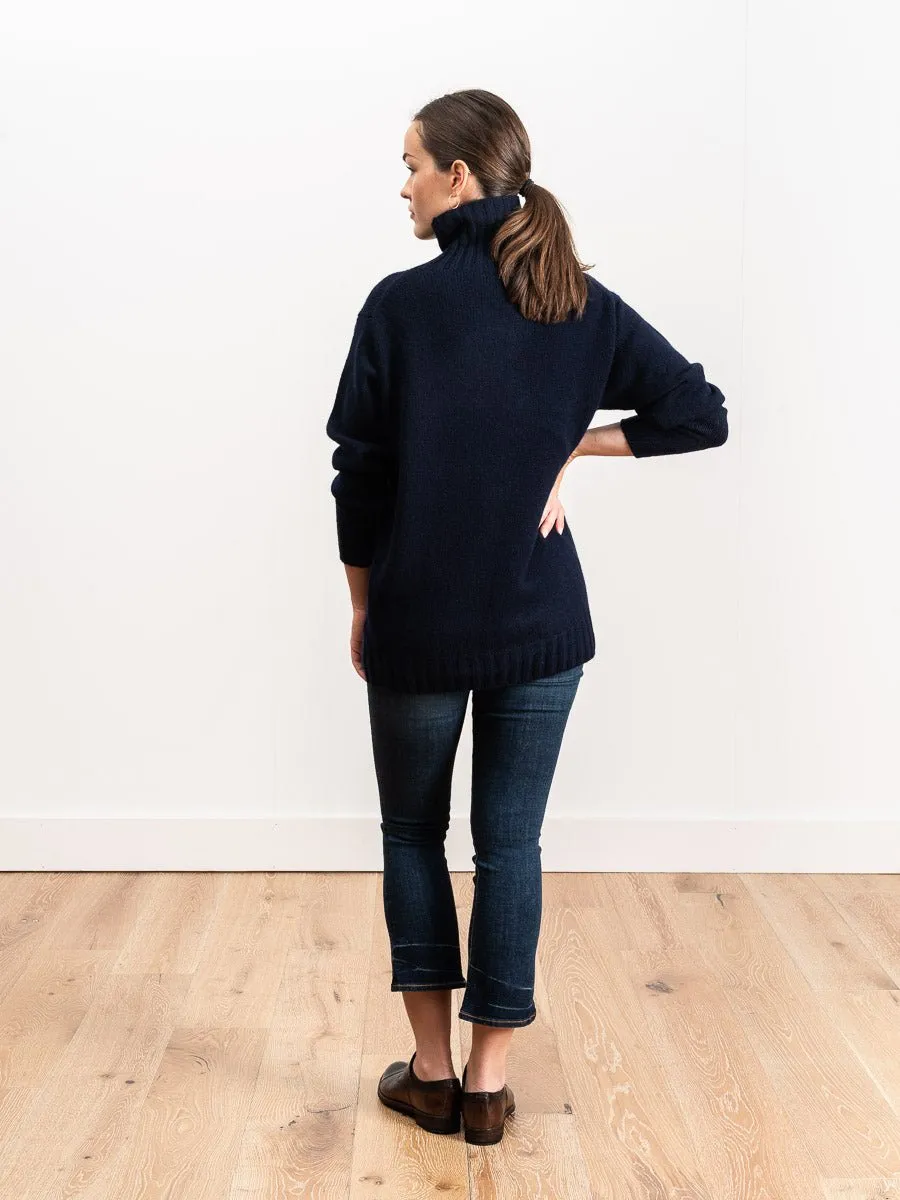oversized turtleneck - navy