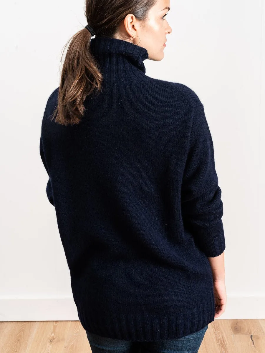 oversized turtleneck - navy