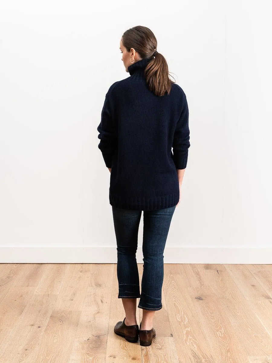 oversized turtleneck - navy
