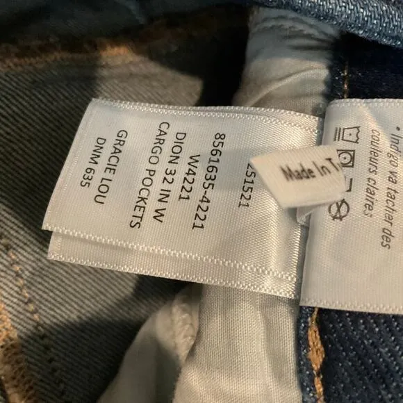 Paige Dion Cargo Trouser Flare Jeans dark was size 24 NEW