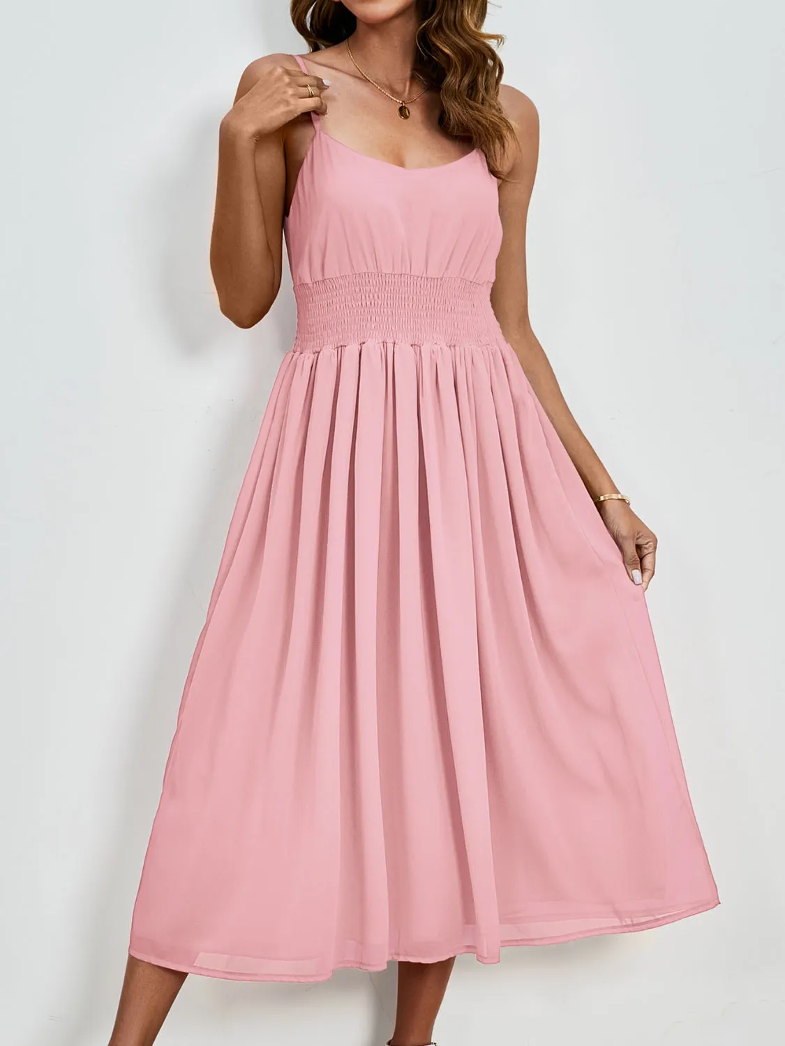 Paloma Scoop Neck Midi Cami Dress