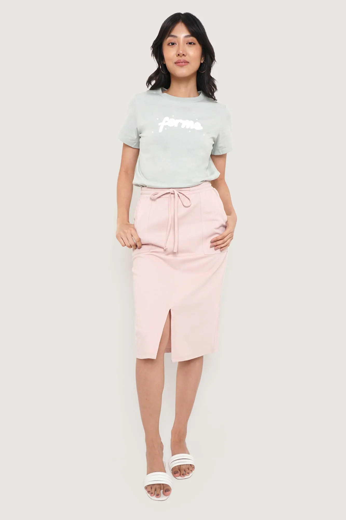 Patch Pocket Easy Pull Up Skirt