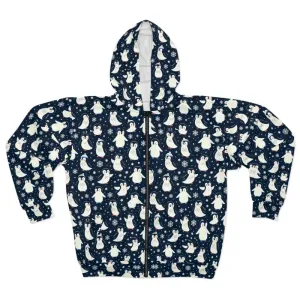 Penguins Pattern Unisex Zip Hoodie Style and Warmth