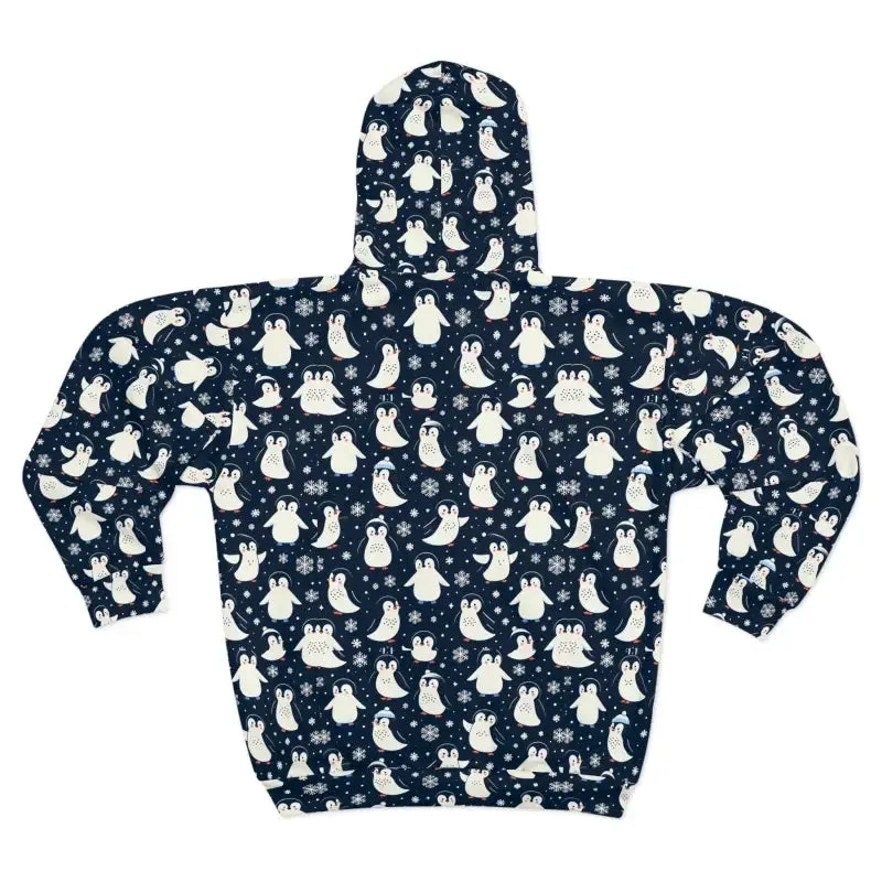 Penguins Pattern Unisex Zip Hoodie Style and Warmth