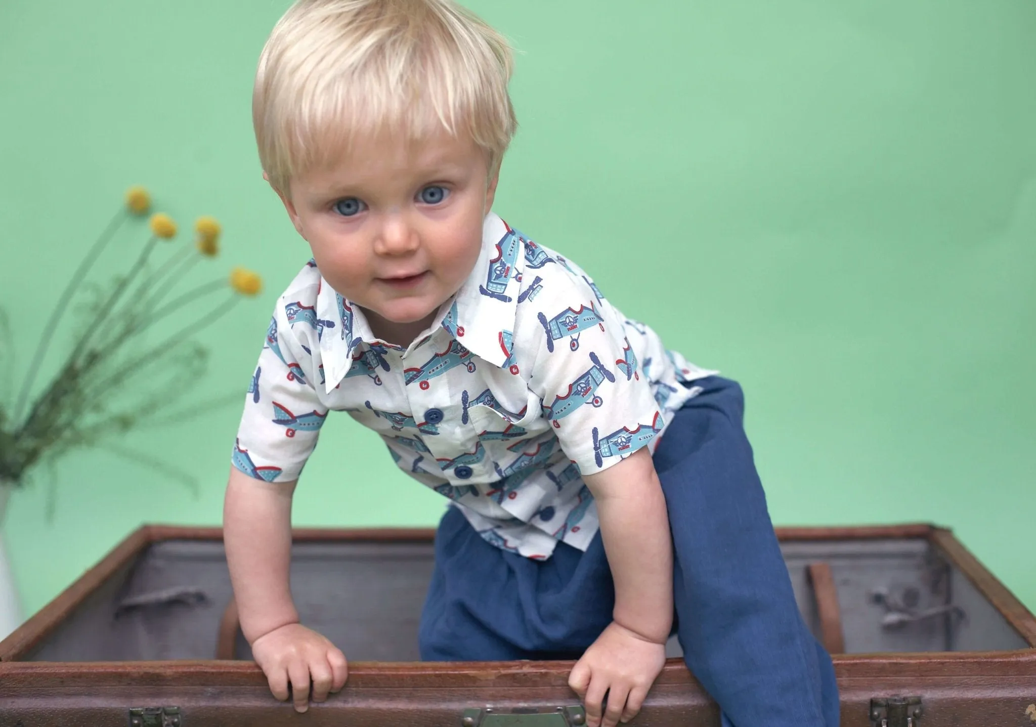 Pigeon Organics Summer Woven Shirt Aeroplanes