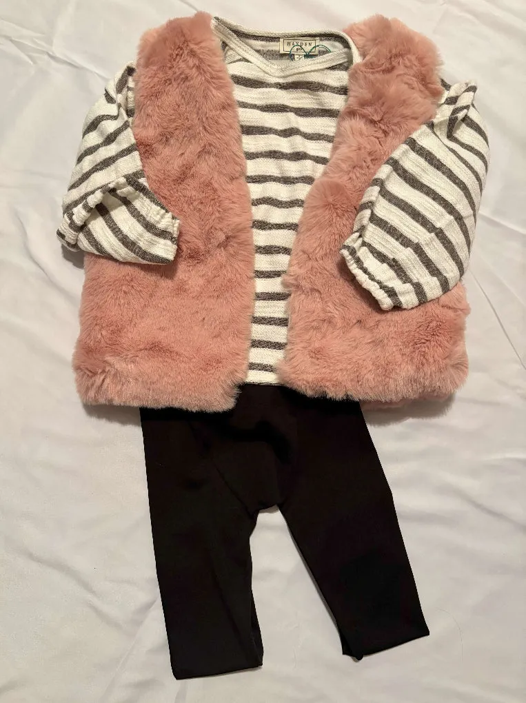 Pink Fur Girls Winter Vest