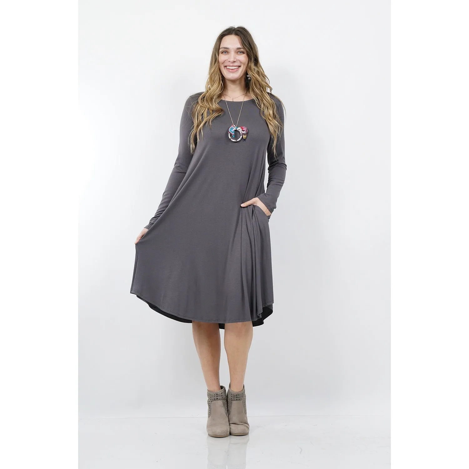 Plus Size Sexy Slinky Pocket Midi Dress