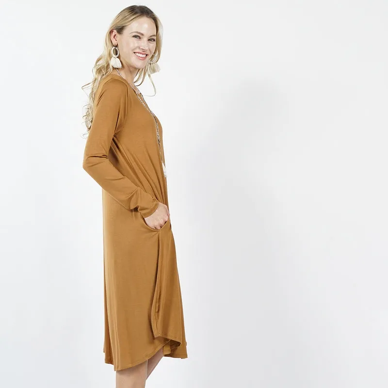 Plus Size Sexy Slinky Pocket Midi Dress
