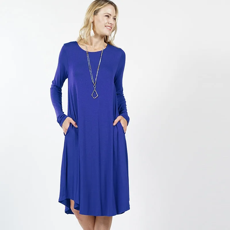 Plus Size Sexy Slinky Pocket Midi Dress