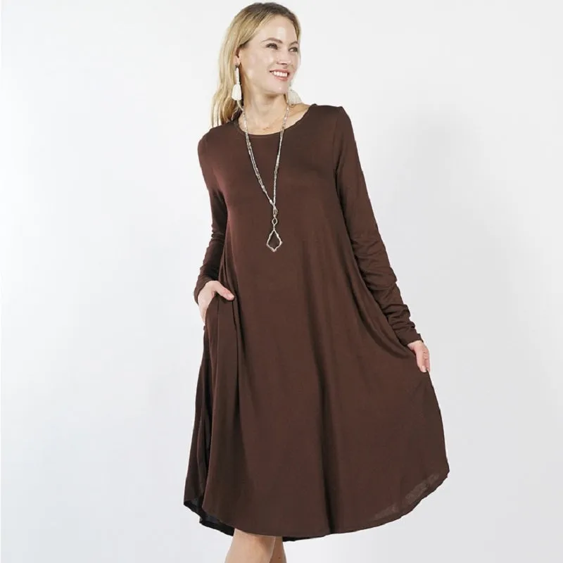 Plus Size Sexy Slinky Pocket Midi Dress