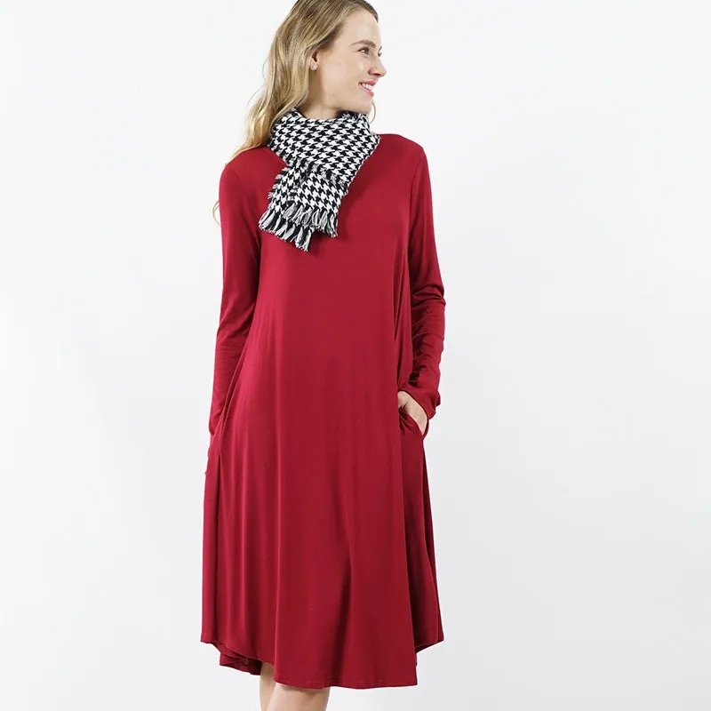 Plus Size Sexy Slinky Pocket Midi Dress