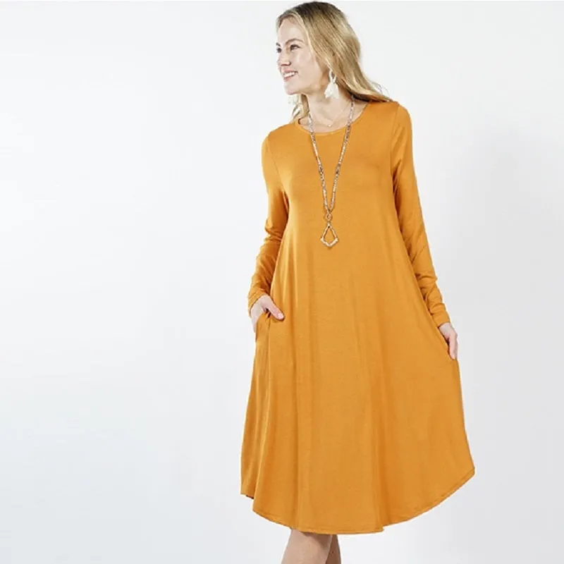 Plus Size Sexy Slinky Pocket Midi Dress