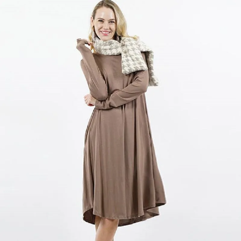 Plus Size Sexy Slinky Pocket Midi Dress