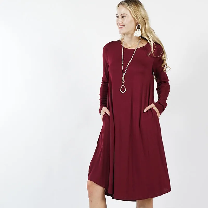 Plus Size Sexy Slinky Pocket Midi Dress
