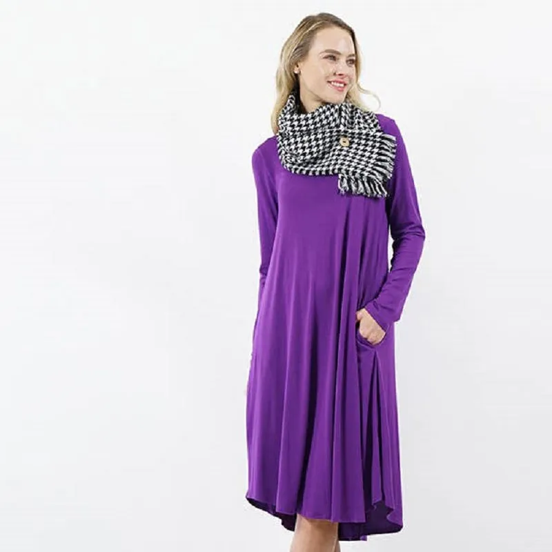 Plus Size Sexy Slinky Pocket Midi Dress