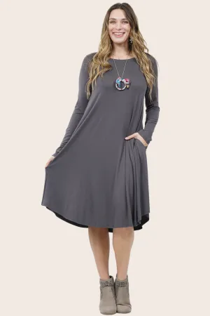 Plus Size Sexy Slinky Pocket Midi Dress