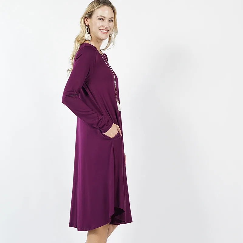 Plus Size Sexy Slinky Pocket Midi Dress