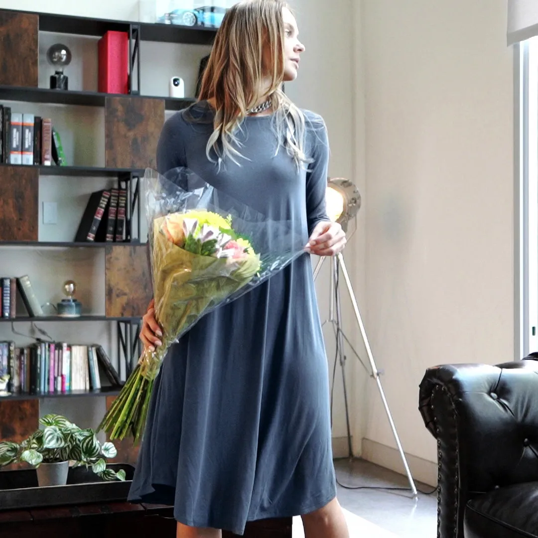 Plus Size Sexy Slinky Pocket Midi Dress