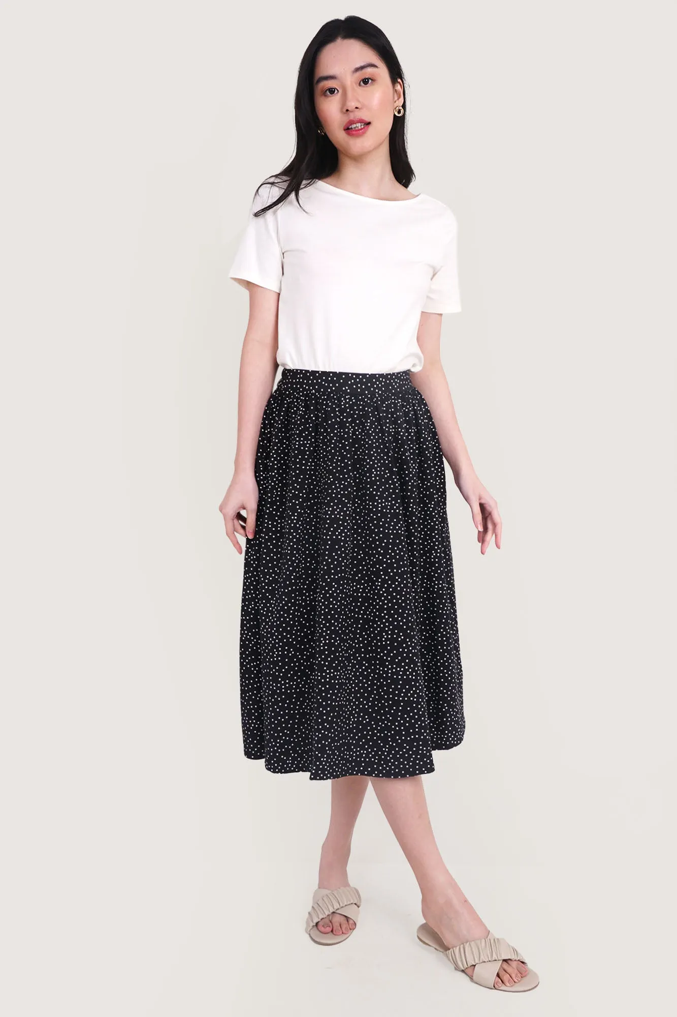 Polka Dot Midi Skirt