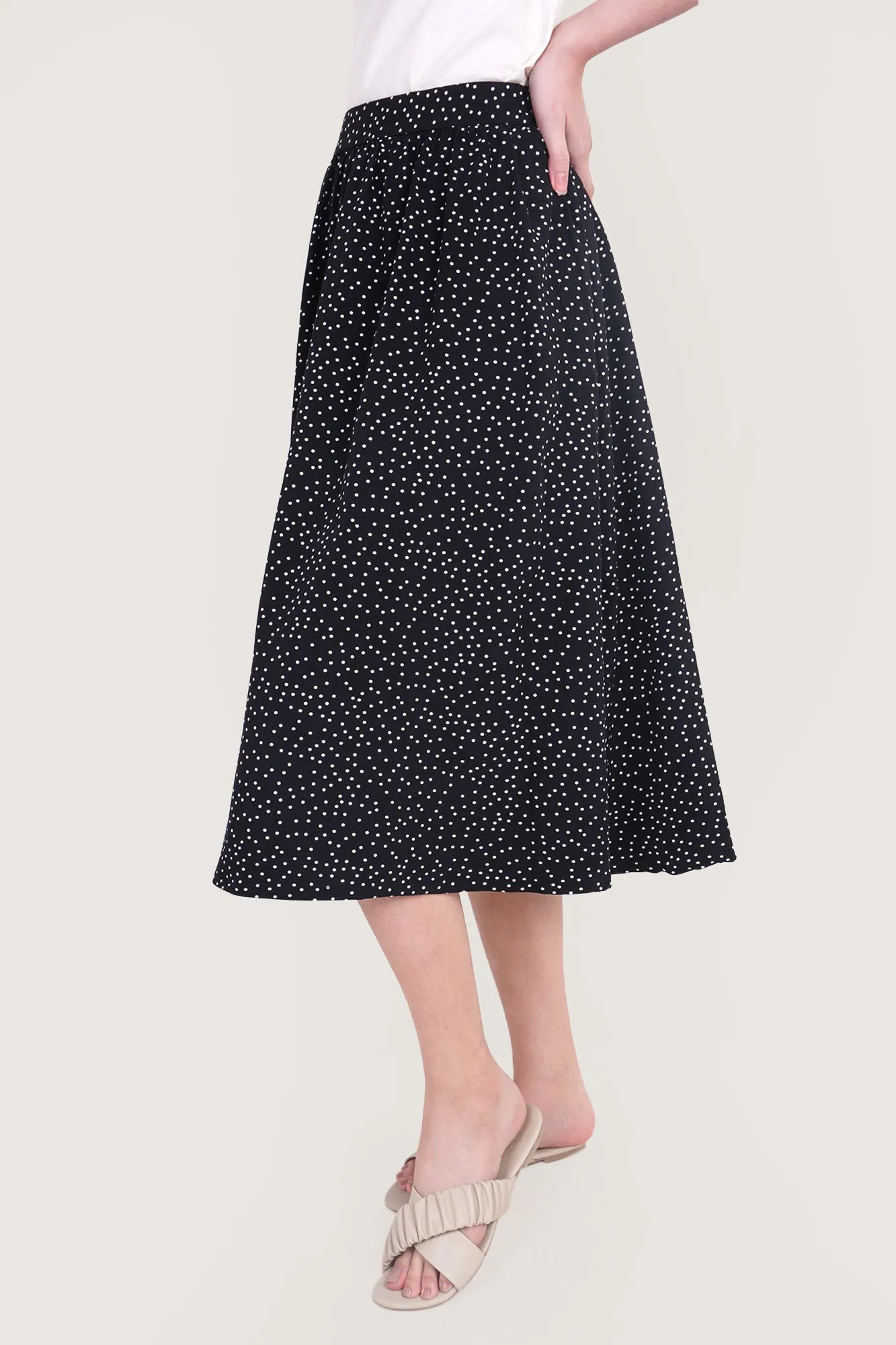 Polka Dot Midi Skirt