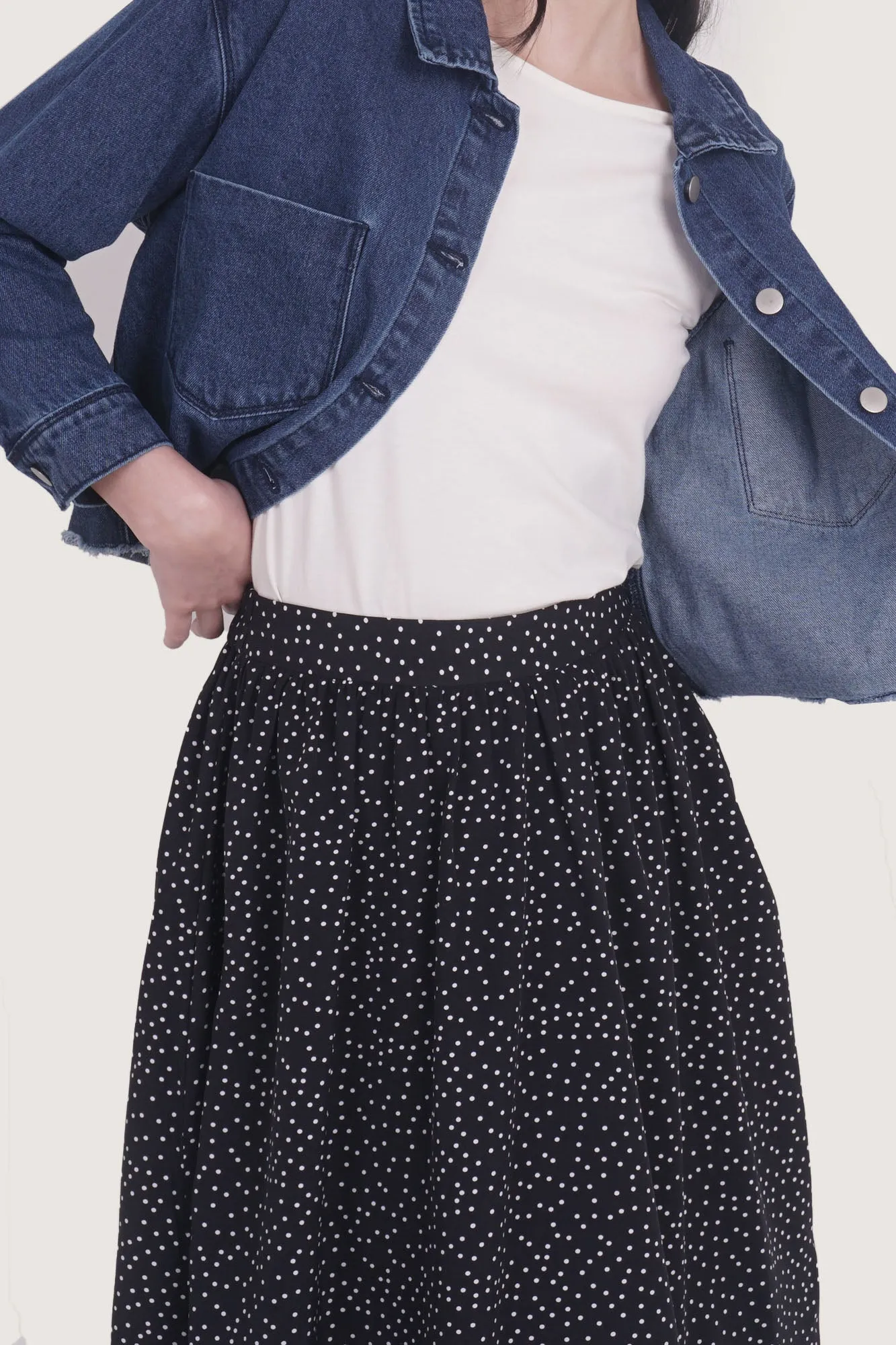Polka Dot Midi Skirt