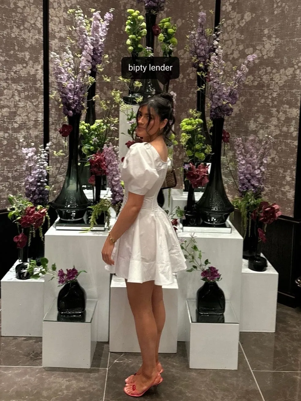 Poplin Sculptural Mini Dress in White
